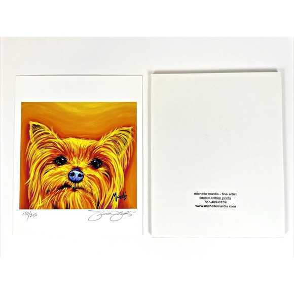 Michelle Mardis Yorkshire Terrier Yorkie Signed Numbered Print 180/250 8X10 (A4) - Picture 1 of 5
